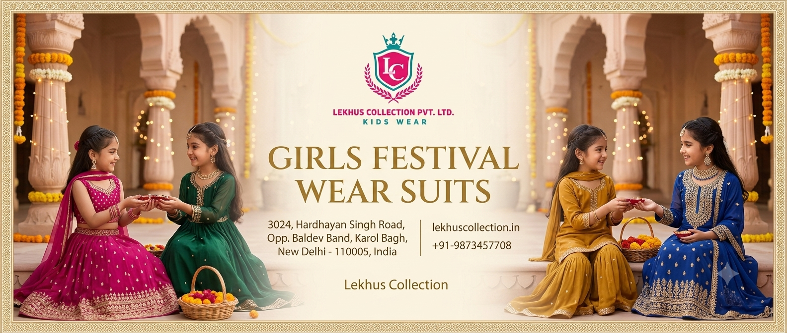 Your Trusted Girls Festival Wear Suits Supplier Karol Bagh | Lekhus...