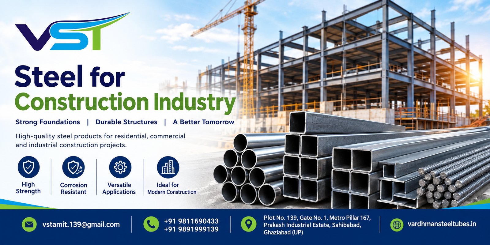 Steel for Construction Industry: Benefits & Applications