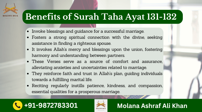 Surah Taha For Marriage | Ayat 131-132 Benefits, Arabic Text & Method